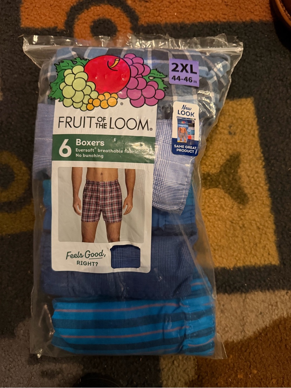 Fruit of the Loom Men’s Blue Boxers - 6 Pack (2XL)